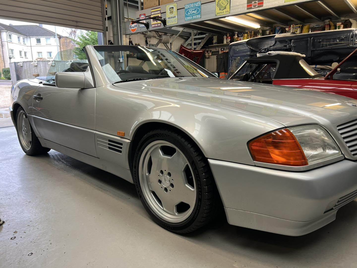 Mercedes-Benz SL in the workshop